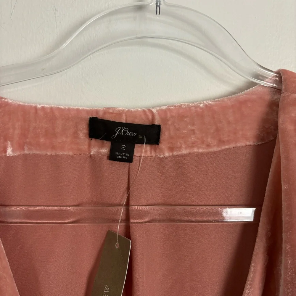J.Crew Pink Velvet Wrap Dress Size 2